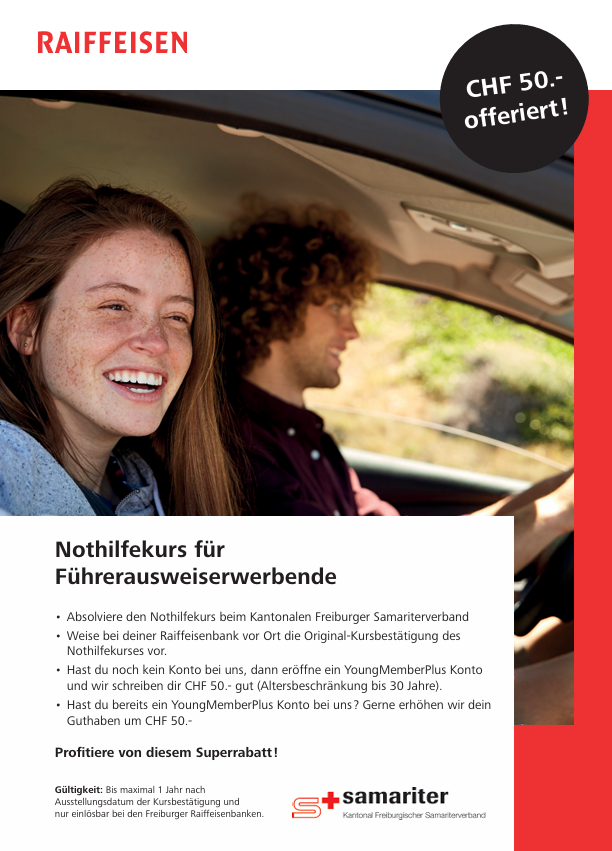 Nothilfekurs fur Fuhrerausweiserwerbende Kantonal Freiburgischer Samariterverband